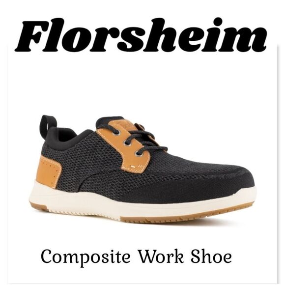 NIB Florsheim Conway Work Men\'s Black and Brown Casual Work Sneaker main image 2